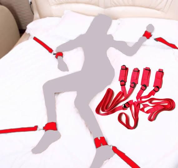 Red Velvet Bed Restraints