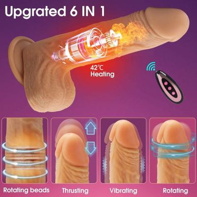 Wanderlust 6 in 1 Vibrating Rotating Thrusting Dildo