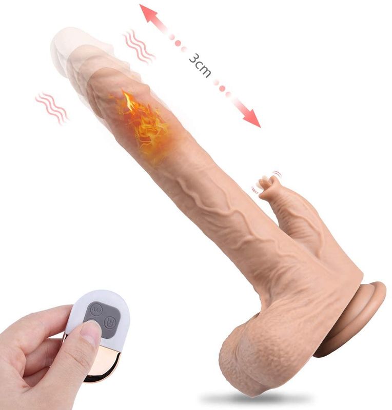 Vibrating Thrusting 360° Rotating Dildo with Remote Control