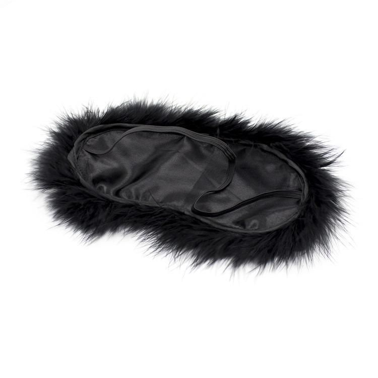 Soft Fluffy Mistress Black Bondage Blindfold Mask from Adult Luxury
