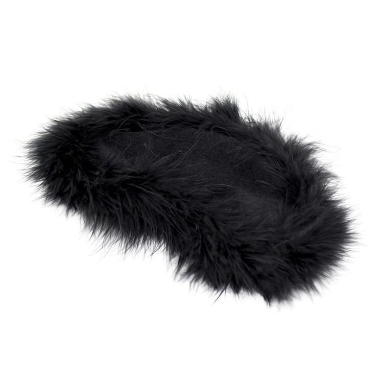 Soft Fluffy Mistress Black Bondage Blindfold Mask from Adult Luxury