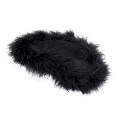 Soft Fluffy Mistress Black Bondage Blindfold Mask from Adult Luxury