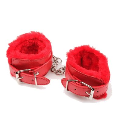 Soft Handcuffs Red Faux Leather