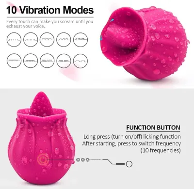 Luxury ♥️ Rose Tongue Vibrator - Bright Pink