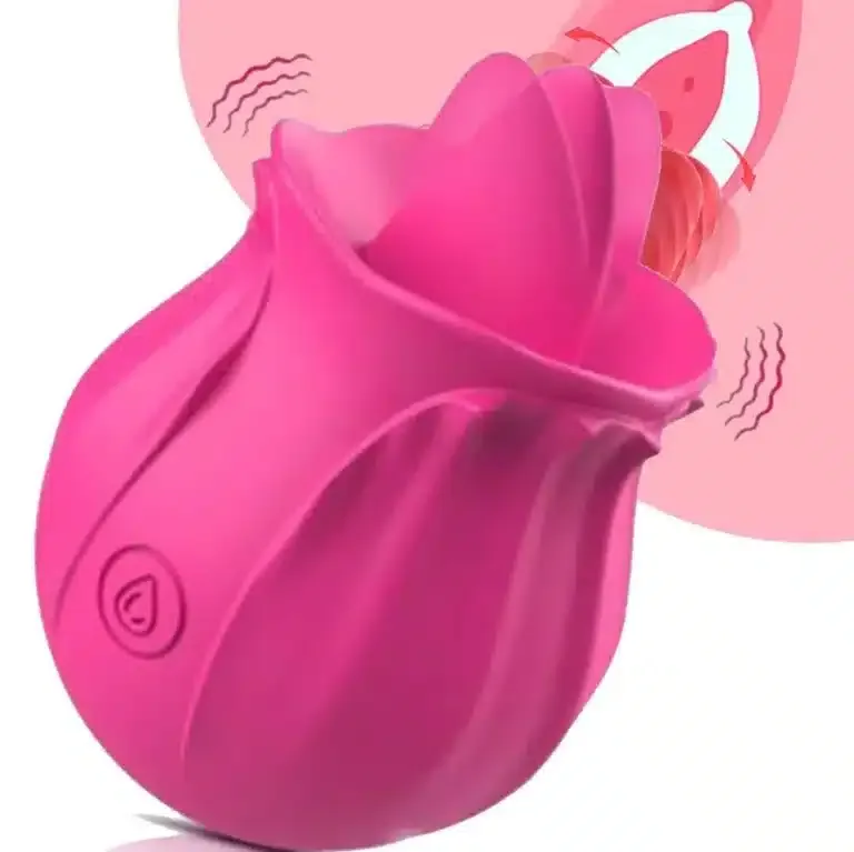 Luxury ♥️ Rose Tongue Vibrator - Bright Pink
