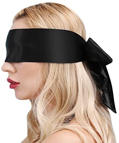 Adult Luxury Black Silk Blindfold