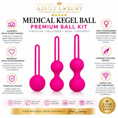 Medical Kegel Ball Premium Ball Kit Pink
