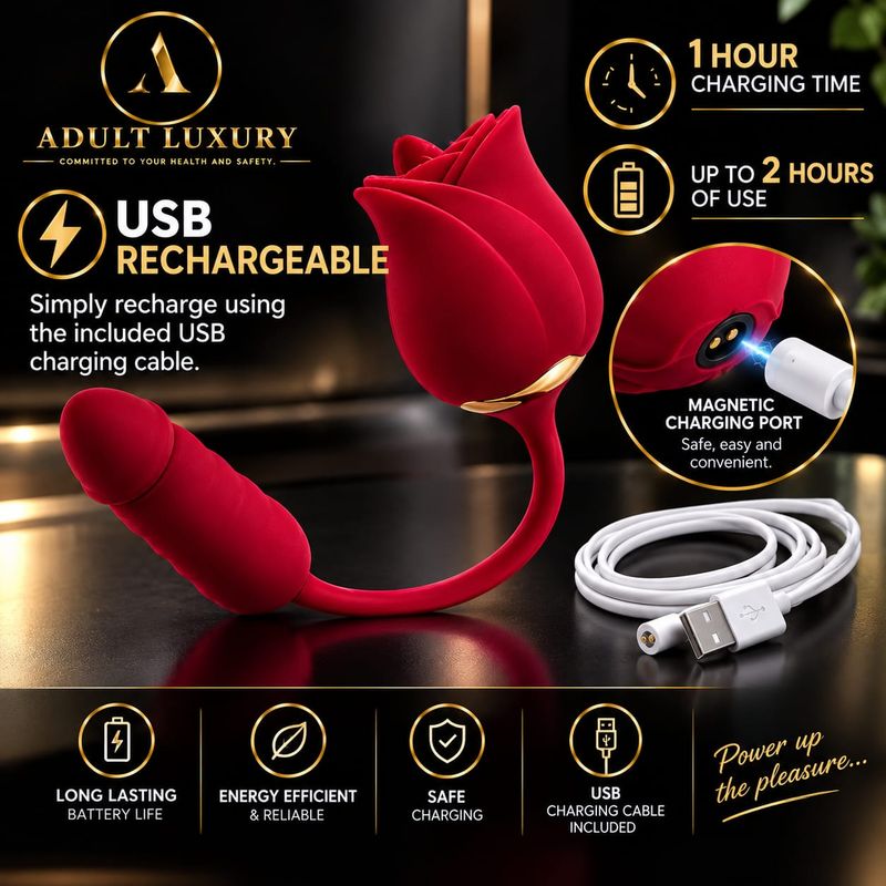 ​Adult Luxury Premium Rose Sex Toy – 3-in-1 Rose Toy