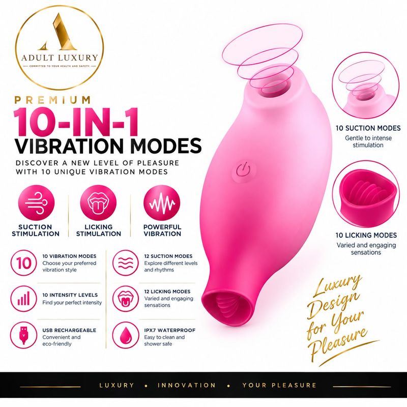 Adult Luxury Premium 3-in-1 Suction Licking Vibrator