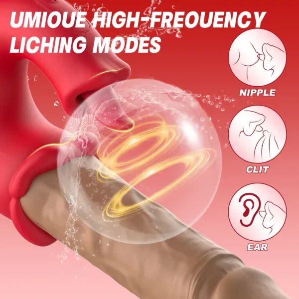 Adult Luxury 3-in-1 Licking, Vibrating & Thrusting Dildo – Premium Pleasure Technology