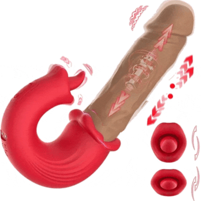 Adult Luxury 3-in-1 Licking, Vibrating & Thrusting Dildo – Premium Pleasure Technology