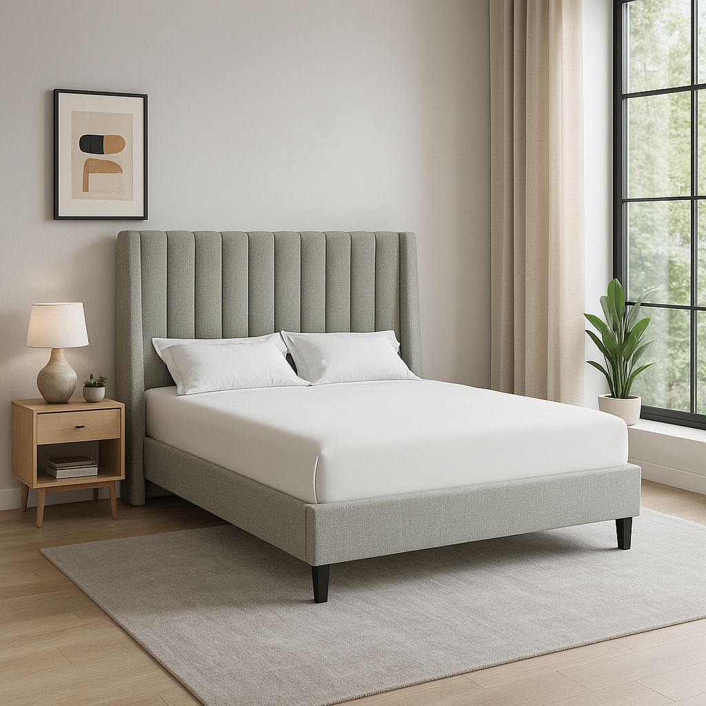 QB-685 Modern Upholstered Queen Bed Frame