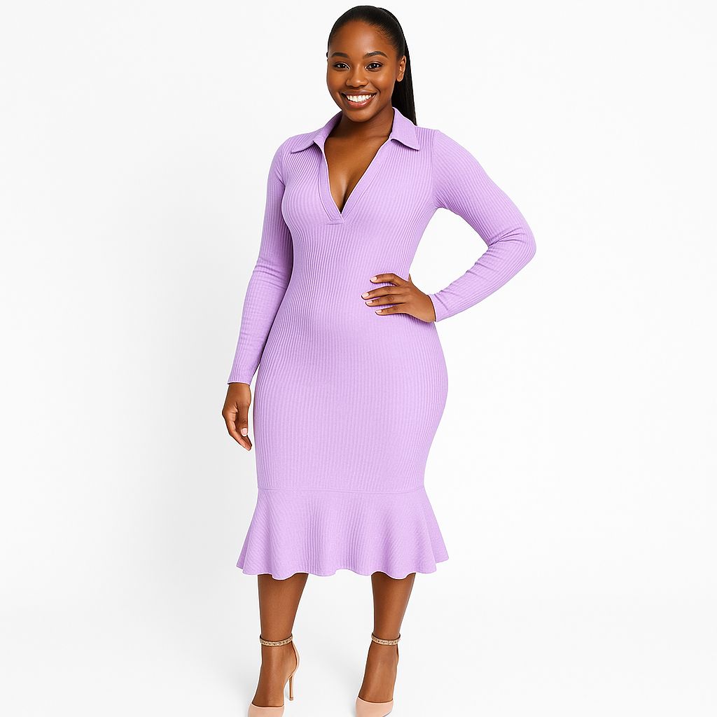 Lavender long sleeve dress