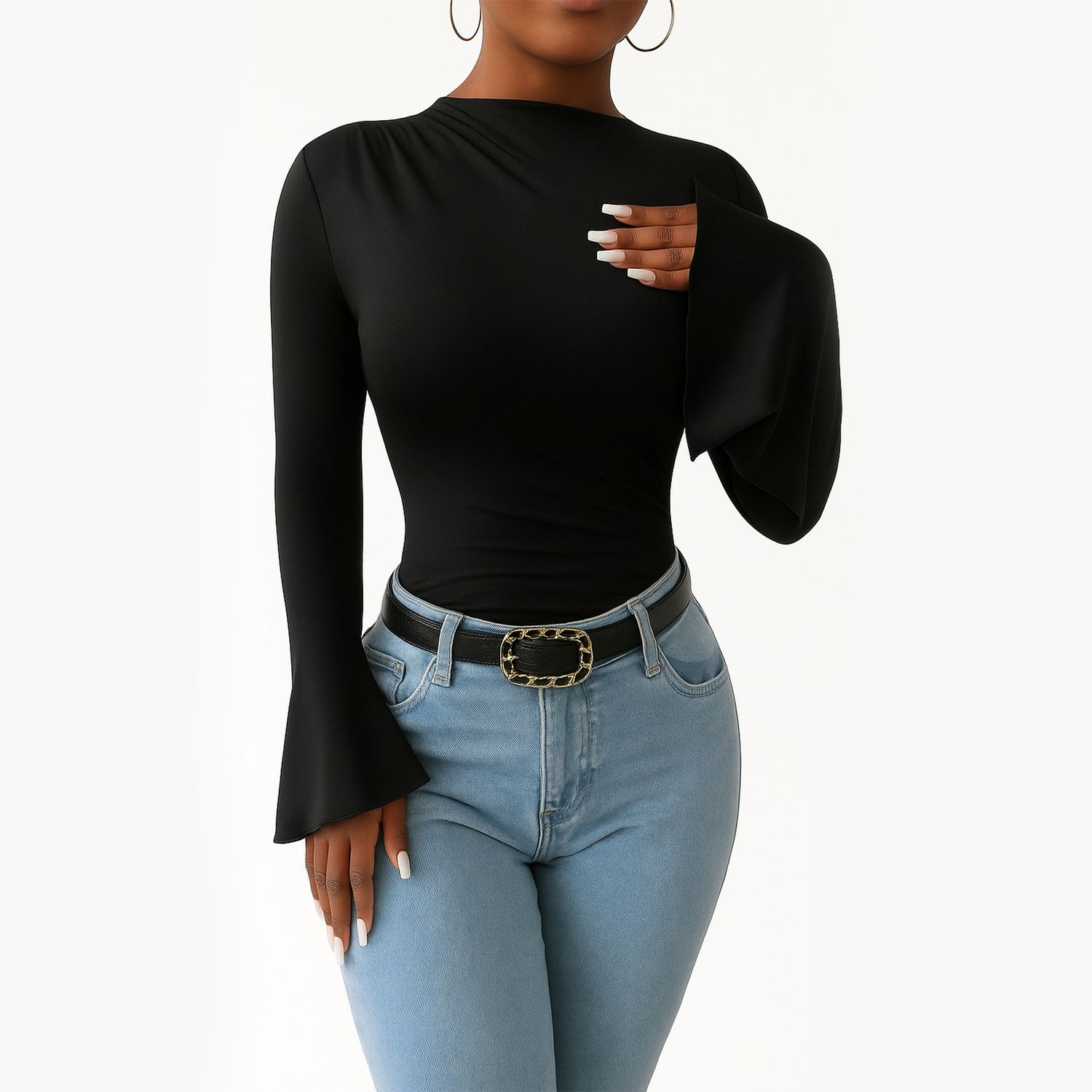 Long Sleeve Fringe body Suit