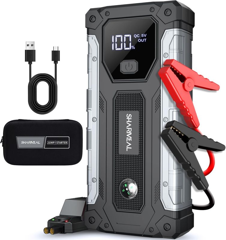 Car Jump Starter 4000A, Jump Starter Battery Pack for Up to 9.0L Gas and 7.0L Diesel Engines, 12V Portable Jump Box with LED Light