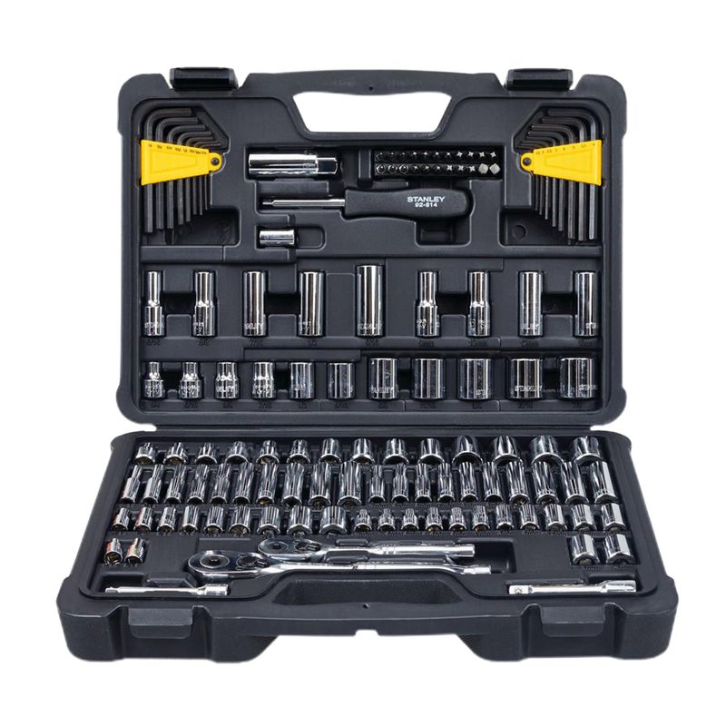 Stanley 123-Piece Mechanics Socket Set – SAE &amp; Metric, Chrome Finish (STMT71652)