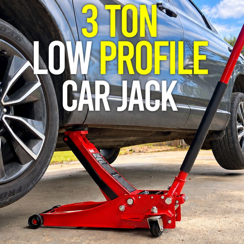 DUROPRO 3 Ton Low Profile Hydraulic Service Jack – 6,000 lb Heavy Duty Floor Jack