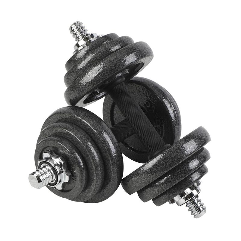 PHYZIK 44 lb (20 kg) Adjustable Dumbbell &amp; Barbell Set with Carry Case