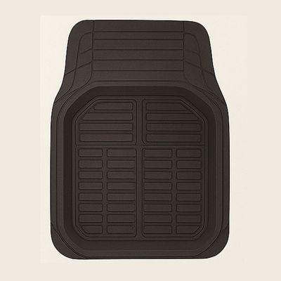 Brookstone 4-Piece All-Weather Anti-Slip &amp; Spill-Resistant Car Mat Set – Black