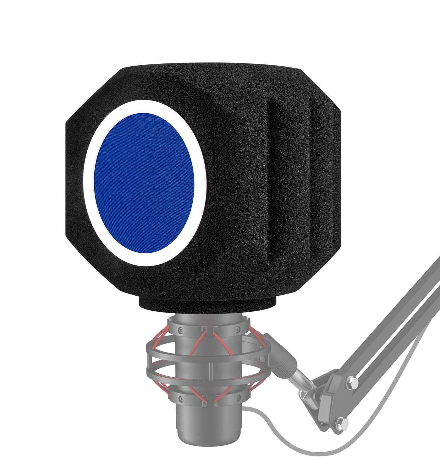 5-Sided Microphone Isolation Shield with Pop Filter (Acoustic Foam Windshield Ball)
