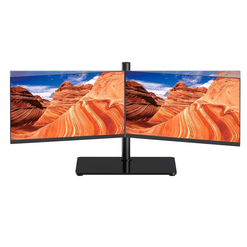 Estación de trabajo HARKN con dos monitores Full HD de 21.5 pulgadas y 75 Hz, soporte doble, adaptador USB-C y cables HDMI