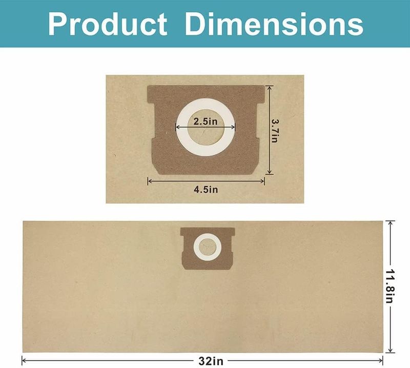 19-3100 Shop Vac Disposable Vacuum Bags – Compatible with Stanley 5–8 Gallon Wet/Dry Vacuums
