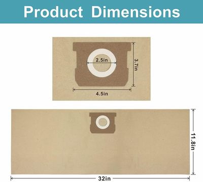 19-3100 Shop Vac Disposable Vacuum Bags – Compatible with Stanley 5–8 Gallon Wet/Dry Vacuums