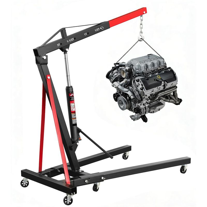Powerbuilt Foldable Hydraulic Engine Hoist – Heavy-Duty Engine Crane Cherry Picker