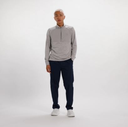 Athletics  Heat Grid 1/2 Zip, Color: Athletic Grey w Slate Grey, Size: S