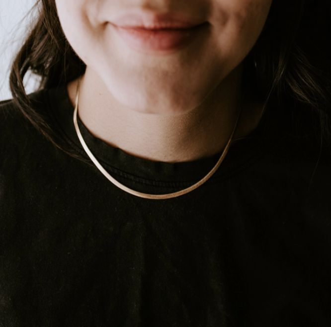 3MM HERRINGBONE NECKLACE 18&quot;