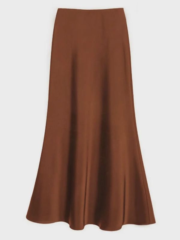 SATIN ELASTIC WAIST SKIRT