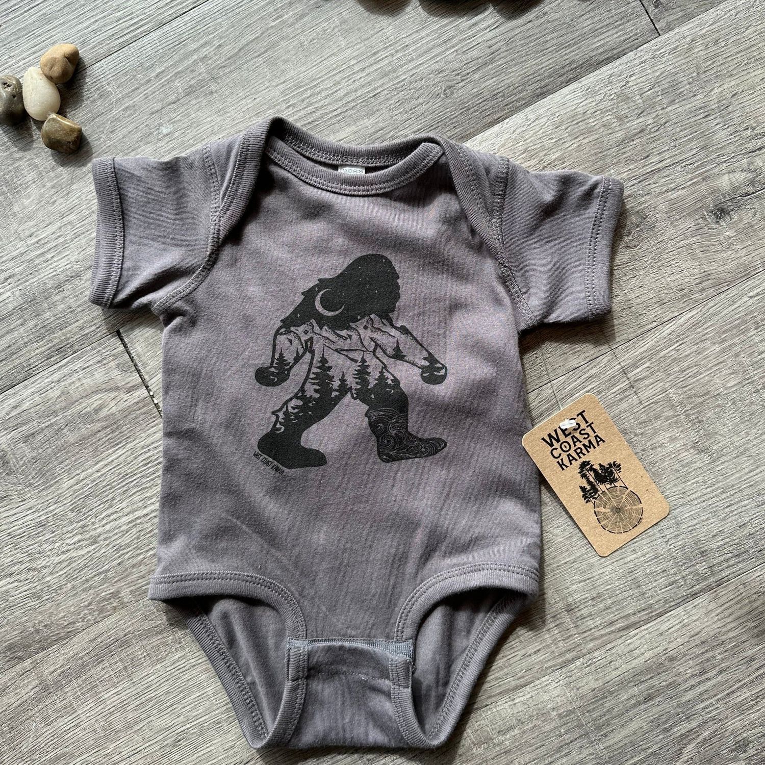 NATURE SASQUATCH BABY ONESIE