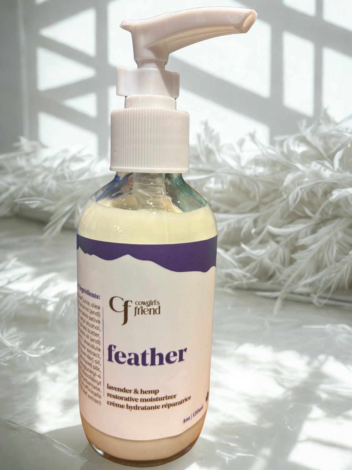 FEATHER MOISTURIZER PUMP 4oz