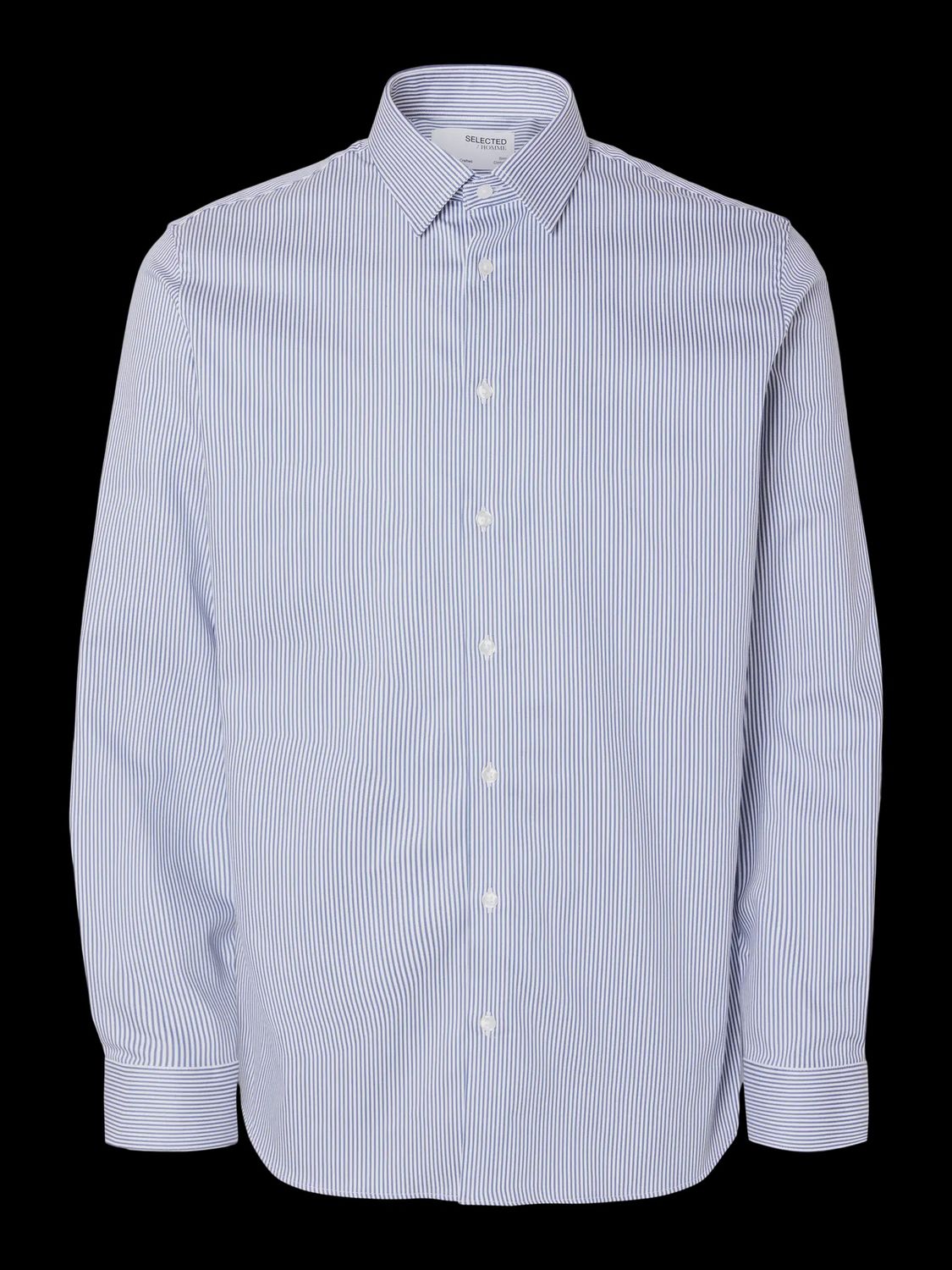 SLH SLIM PERFORMANCE SHIRT, Colour: TRUE NAVY STRIPES, Size: SMAL