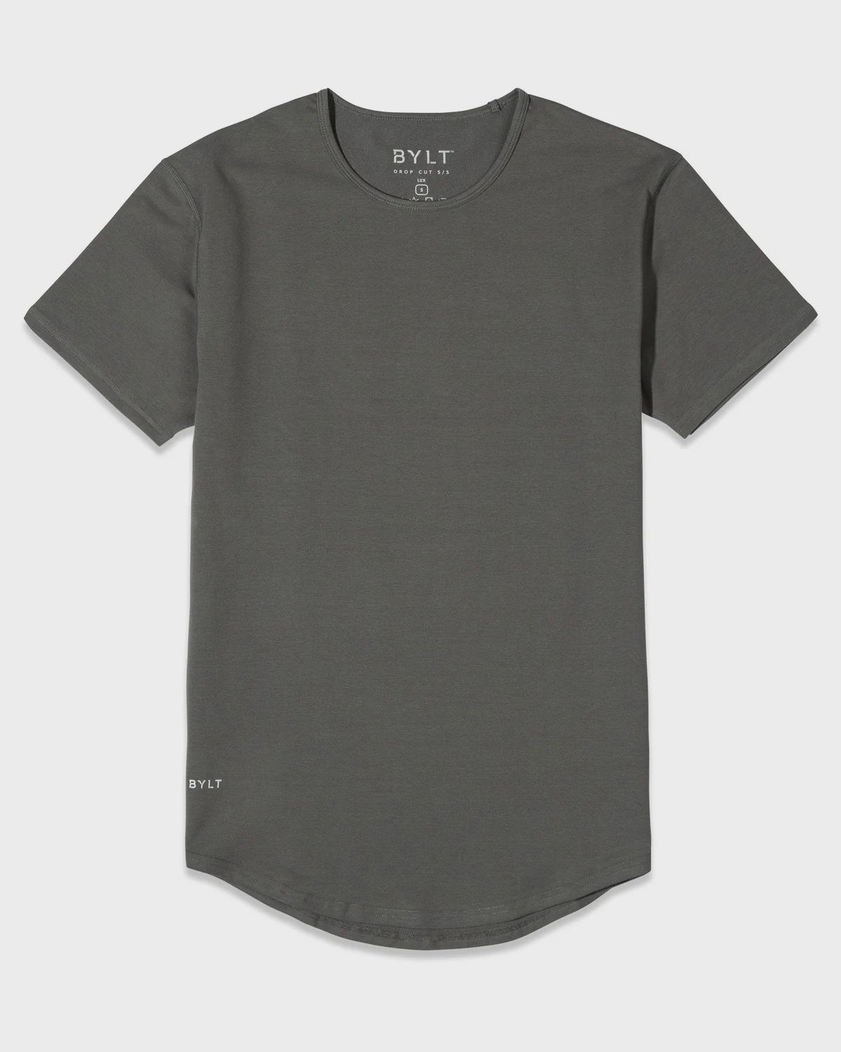 DROP CUT TEE-LUX, Colour: CHARCOAL, Size: MEDIUM