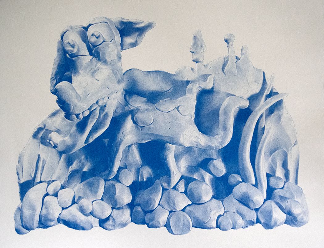 Clay Dog Riso Print