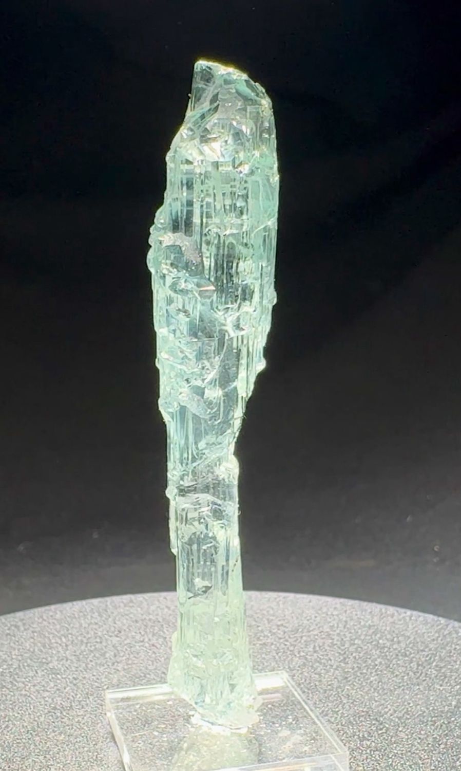 Etched Aquamarine Crystal from Volodorsk, Ukraine 7.7cm x 15cm x 1.4cm
