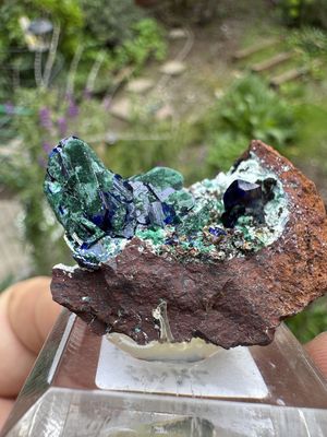 Azurite with Partial Malachite Pseudomorph – Morenci Mine, Arizona