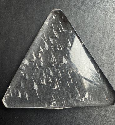 Negative Trigon Quartz Cabochon – Triangle Cut 13.2 ct | 25mm sides | 6mm thick (center)