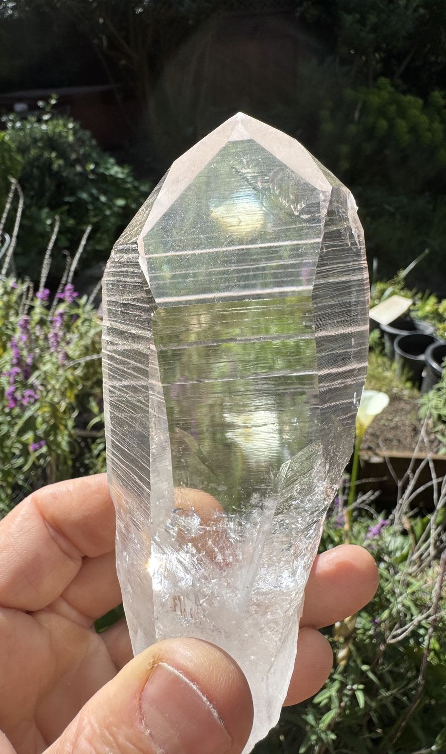 Gem-Quality Quartz Crystal with Striations from Zigras Mine, Arkansas 13.8 cm x 5.4 cm x 4.4 cm