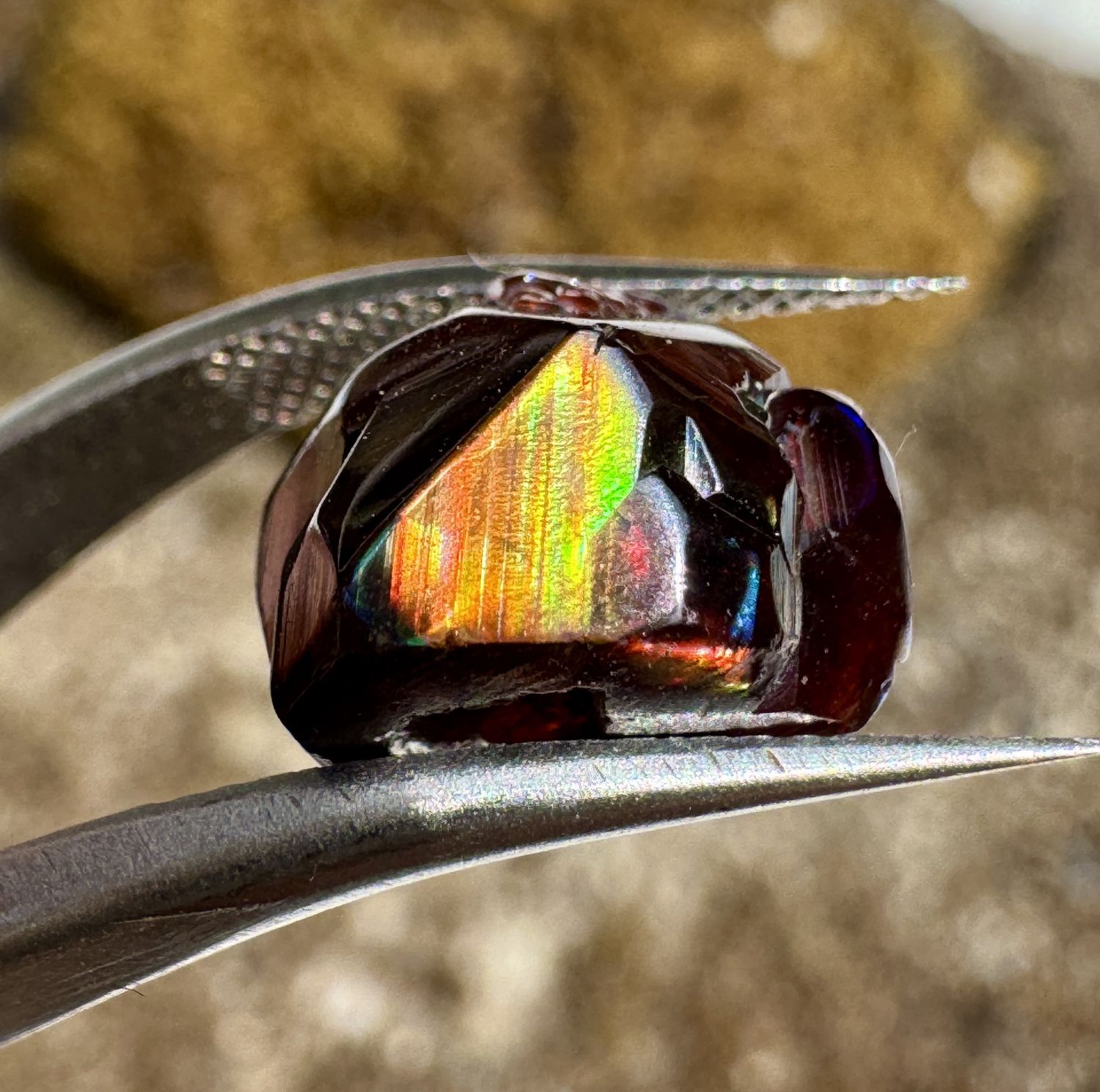 Lightly Polished Rainbow Garnet Crystal – Arlit, Niger 6.15mm | 10.5mm x 9mm x 6.9mm