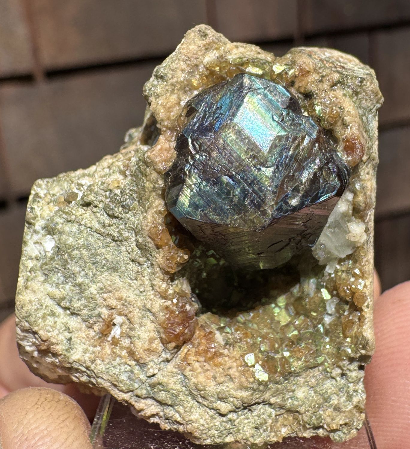 Exceptional Rainbow Garnet in Matrix – San Pedro Mountain, New Mexico 34.2mm x 31.75mm x 21.55mm
