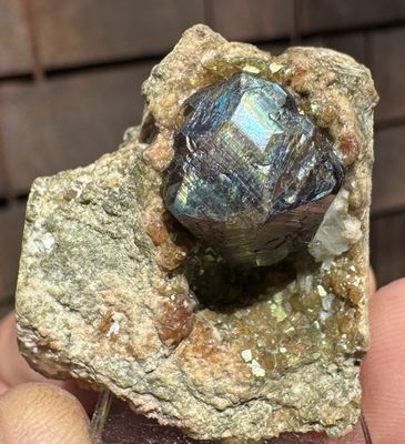 Exceptional Rainbow Garnet in Matrix – San Pedro Mountain, New Mexico 34.2mm x 31.75mm x 21.55mm