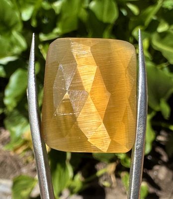 Rose-Cut Prismatic Inclusion Sunstone 14.5 ct | 21.7mm x 17.3mm x 4mm