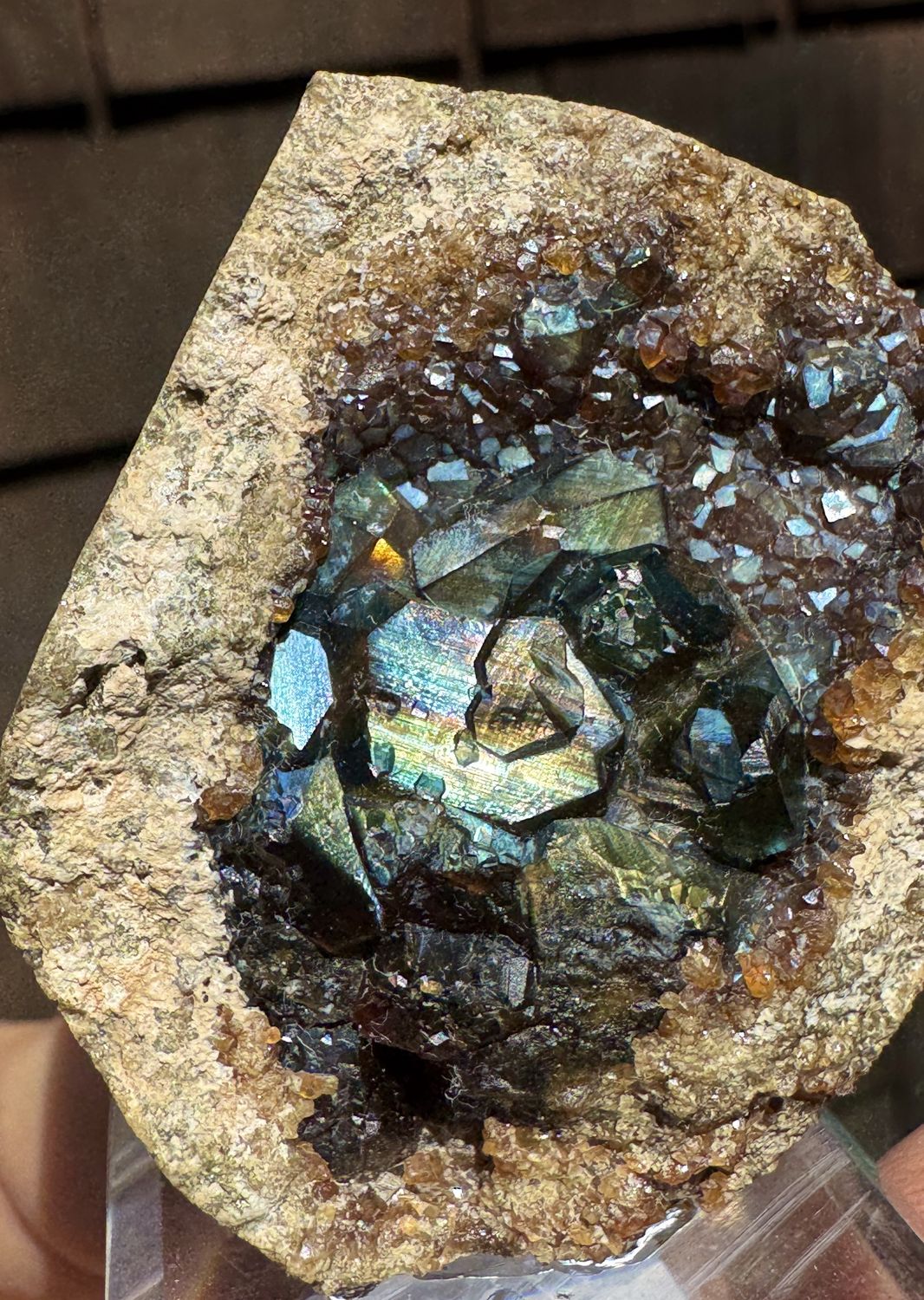 AAA Rainbow Garnet Cluster in Matrix – San Pedro Mountain, New Mexico – 52mm x 45mm x 18.6mm