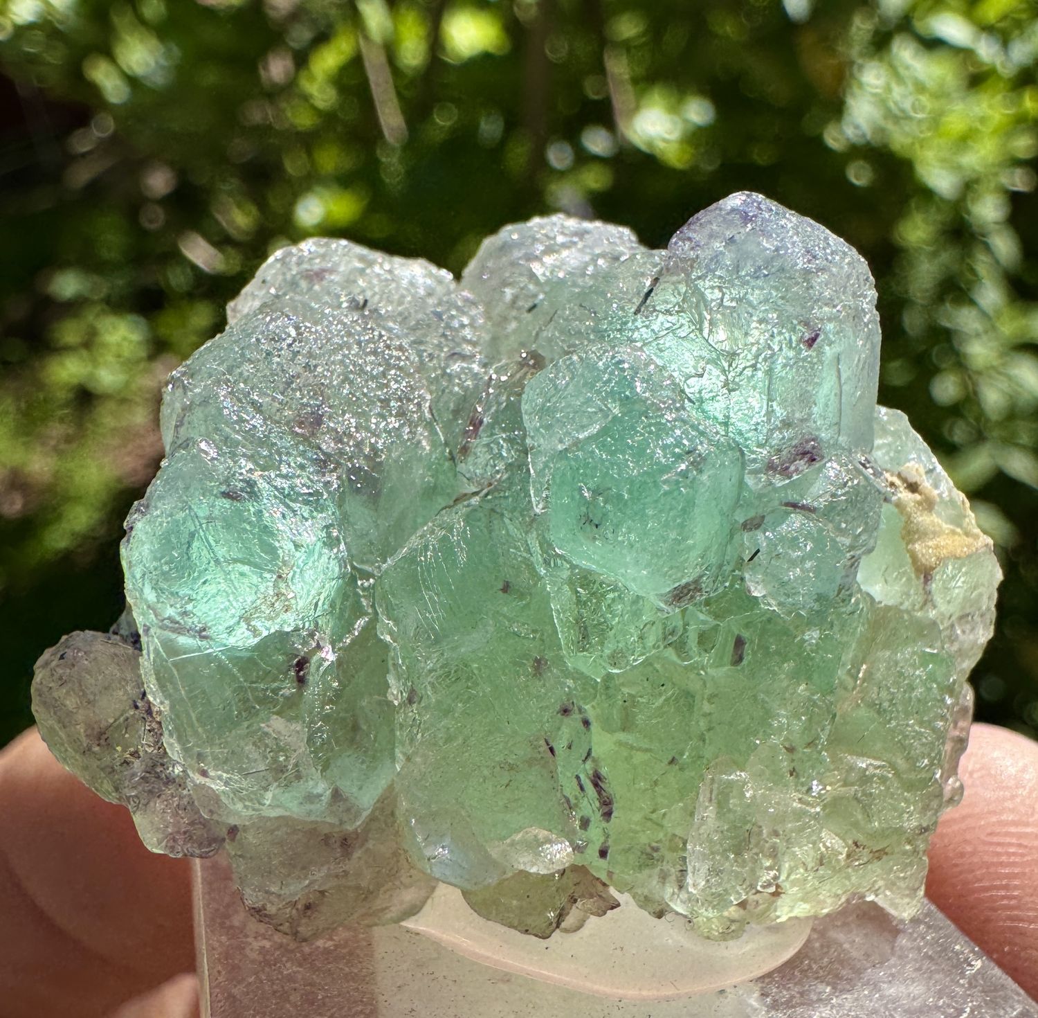 Gemmy Spinel-Twinned Fluorite Cluster – Erongo Mountains, Namibia – 39.75mm x 40mm x 30mm
