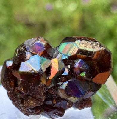 Top-Grade Rainbow Garnet Cluster – Arlit, Niger – 15.3mm x 11.75mm x 9.5mm