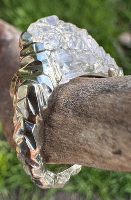 Etched Phenakite Ring – Custom Isometrica Creation 18kt Eco White Gold | Size 9
