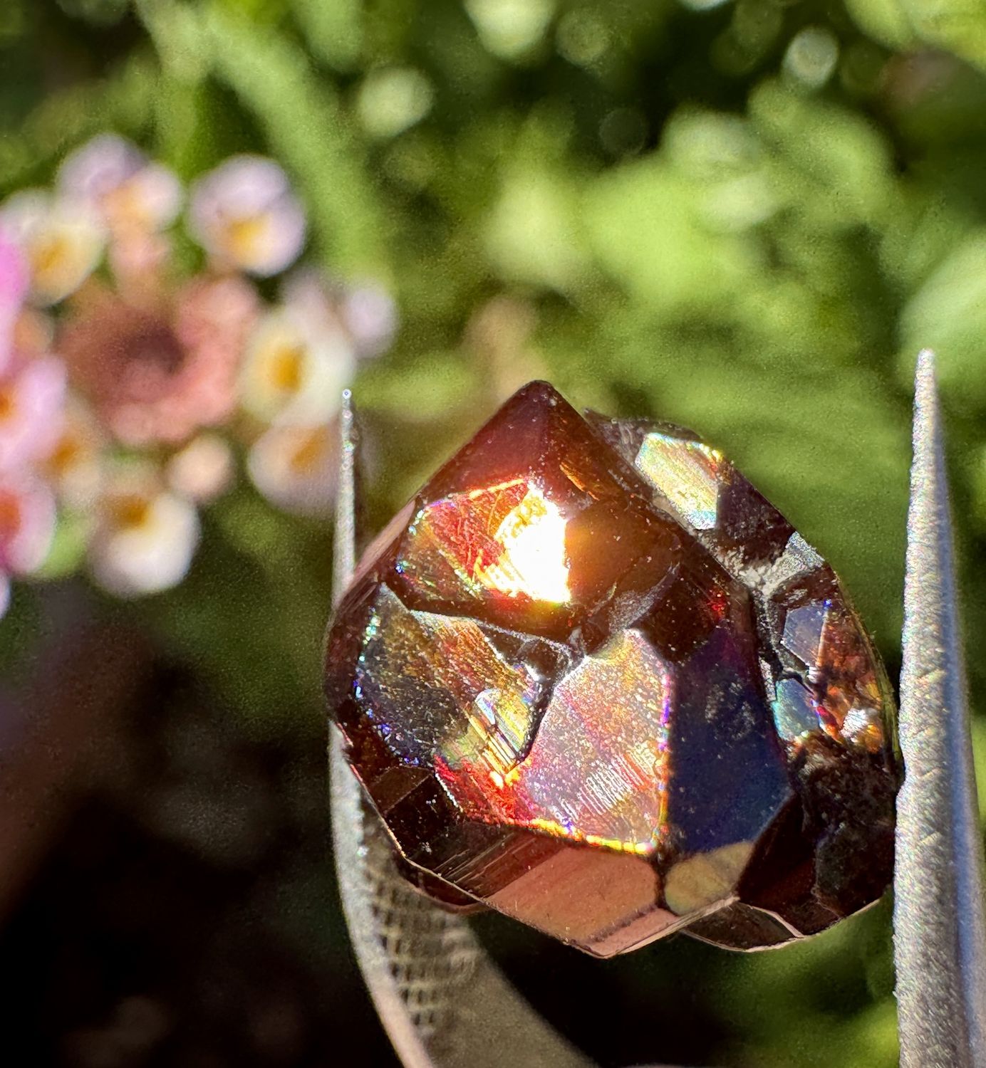 Jewelry-Ready Light Polish Rainbow Garnet Crystal – Arlit, Niger 8.1 ct | 11.7mm x 11.5mm x 7.3mm