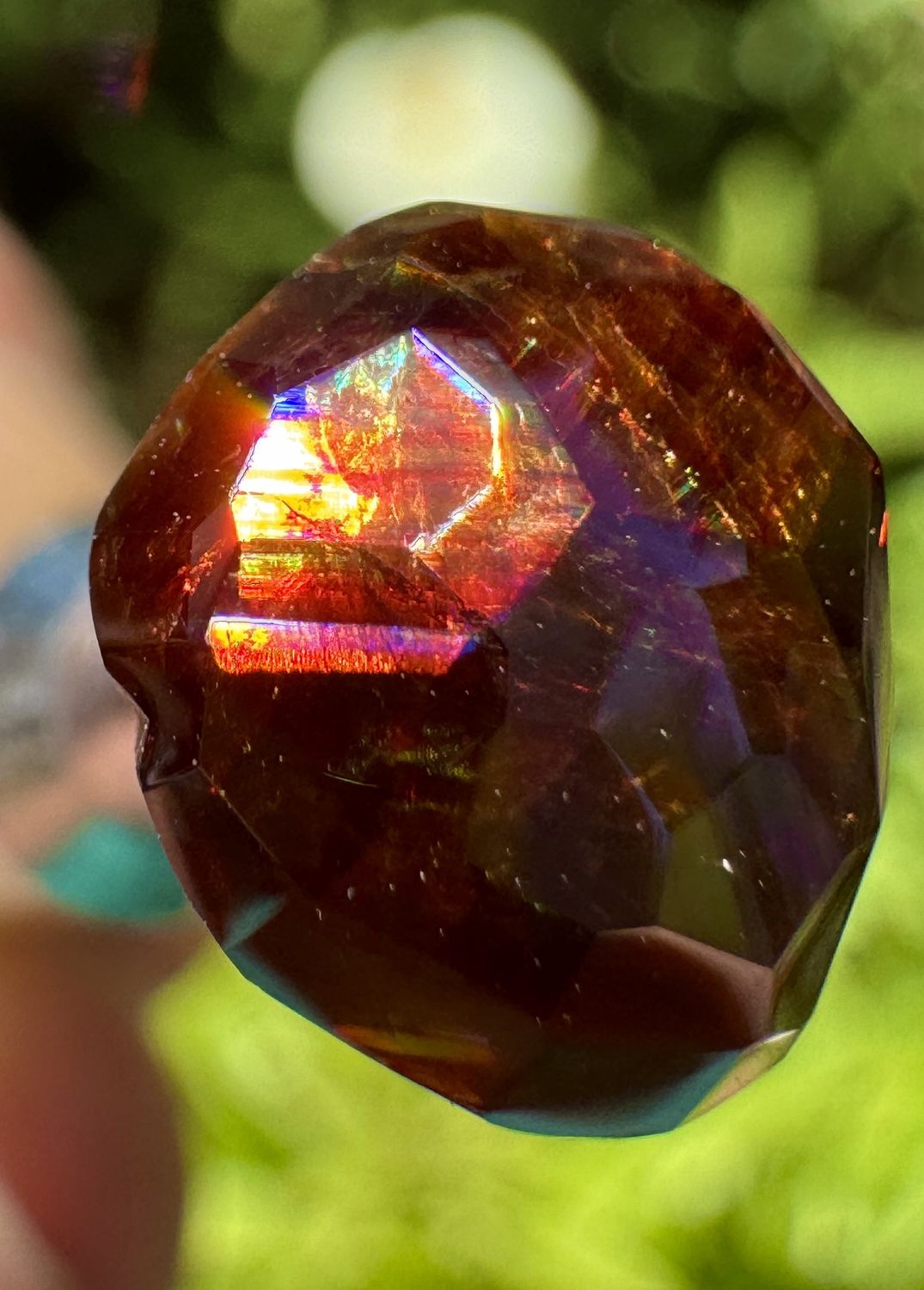 Freeform Rose-Cut Rainbow Garnet – Arlit, Niger 3.39 ct | 9.6mm x 8.3mm x 3.7mm